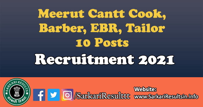 Meerut Cantt Group C Recruitment 2021