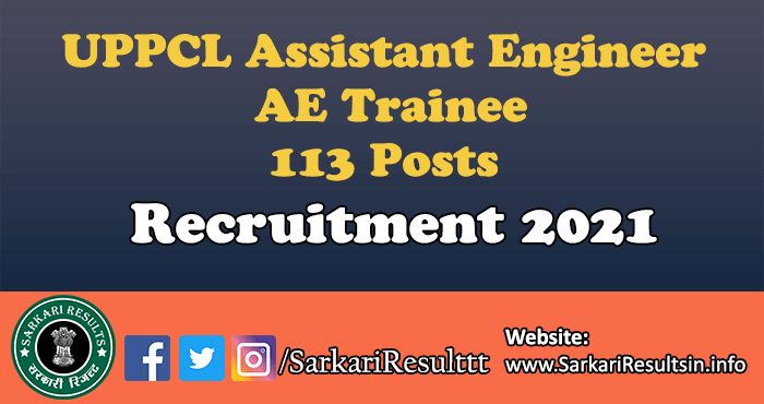 UPPCL Assistant Engineer AE Trainee Recruitment 2021