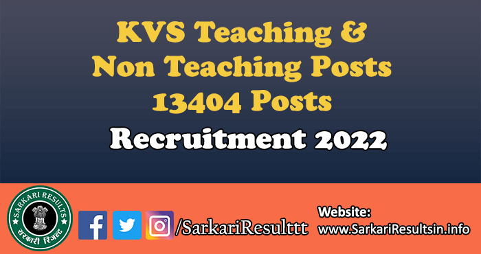 KVS Teaching and Non Teaching Exam Date 2023