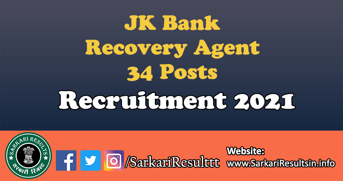 JK Bank Recovery Agent Recruitment 2021