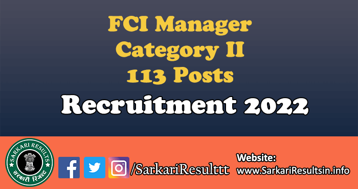 FCI Manager Result 2023