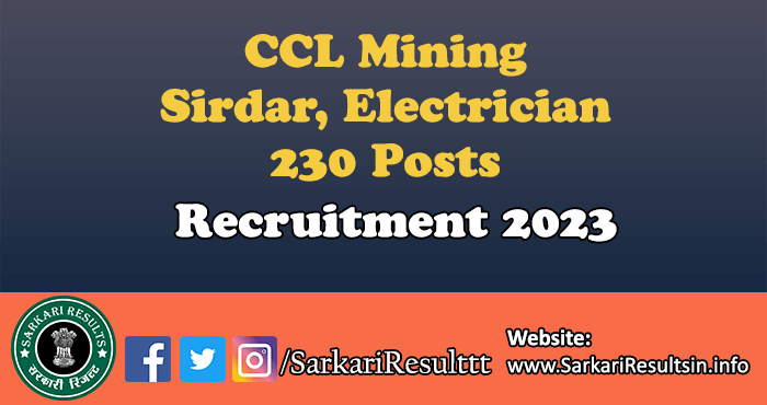 CCL Various Posts Recruitment 2023