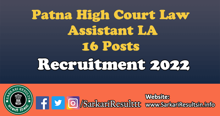 Patna High Court Law Assistant LA Result 2023