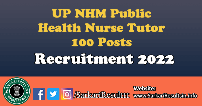 UP NHM Public Health Nurse Tutor Result 2022