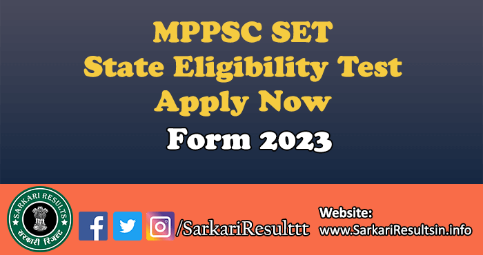 MPPSC State Eligibility Test SET Form 2023