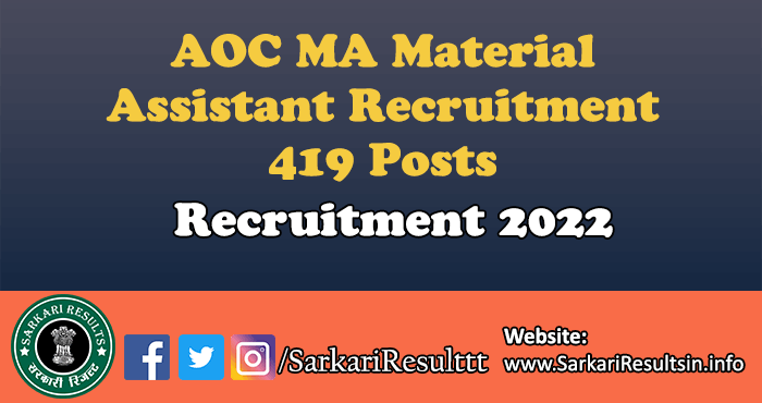 AOC MA Material Assistant Result 2023