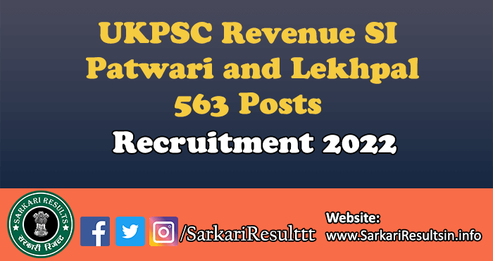 UKPSC Revenue Sub Inspector Patwari and Lekhpal Admit Card 2022