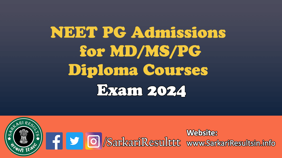 NEET PG Admissions Exam 2024