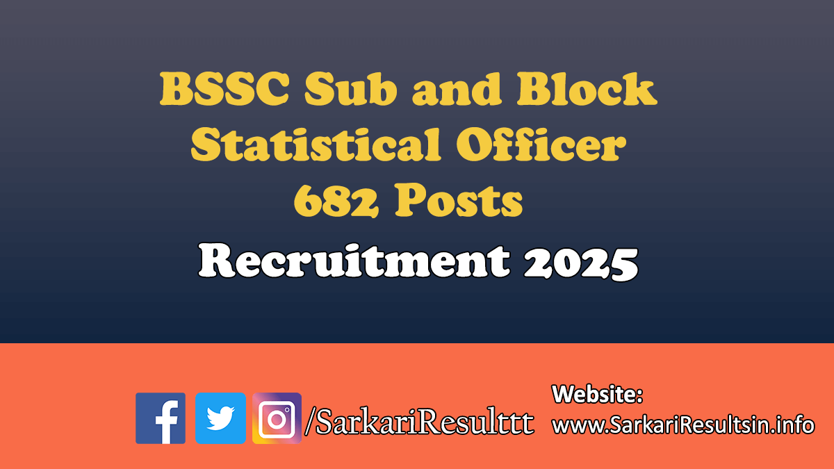 BSSC Sub and Block Statistical Officer Recruitment 2025