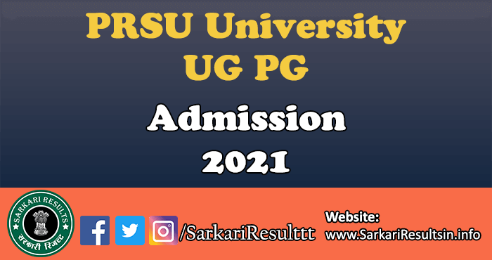PRSU University UG PG Merit List 2021 