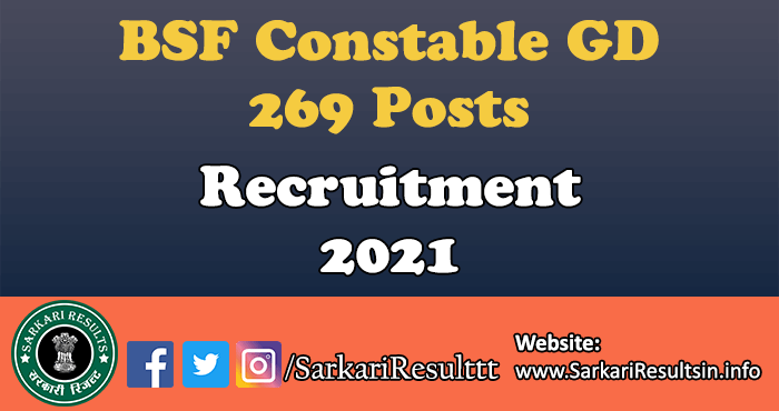 BSF Constable GD Recruitment 2021