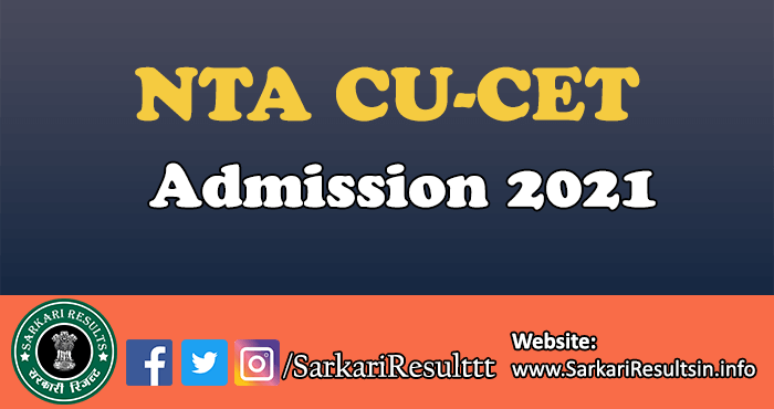 NTA CU-CET Admission 2021