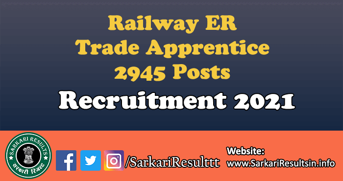 Railway ER Trade Apprentice Recruitment 2021