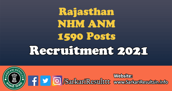 NHM Rajasthan ANM Recruitment 2021