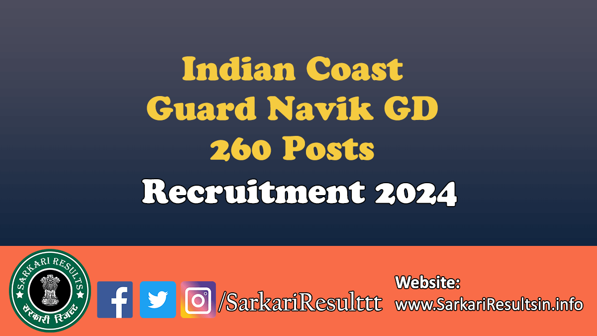 Indian Coast Guard Navik GD Recruitment 2024