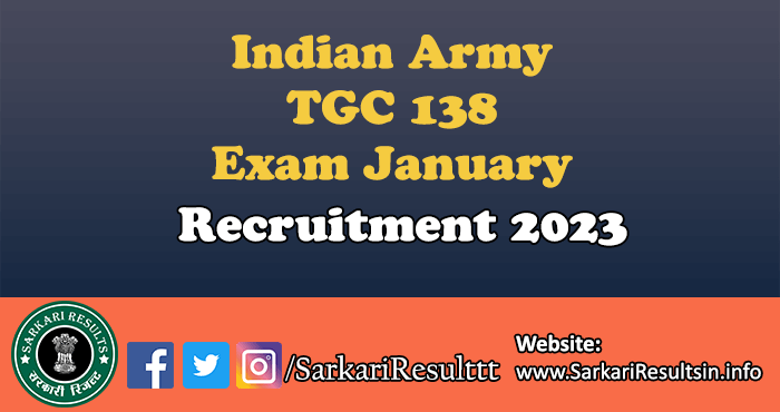 Army TGC 138 Exam January Recruitment 2024