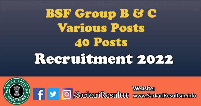 BSF Group B & C Recruitment Form 2022