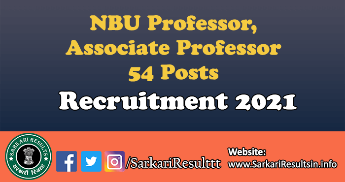 NBU Professor Recruitment 2021