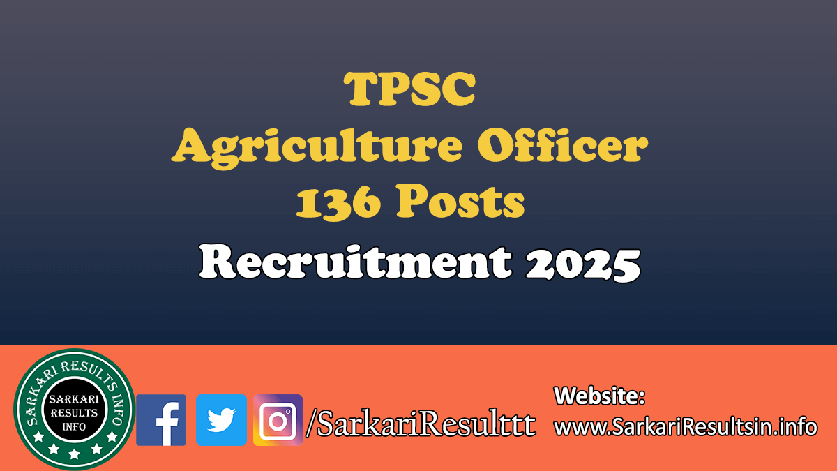 TPSC Agriculture Officer Recruitment 2025