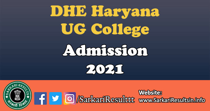 DHE UG College Admission 2021