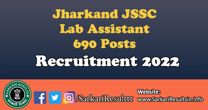 Jharkand JSSC Lab Assistant Recruitment 2022