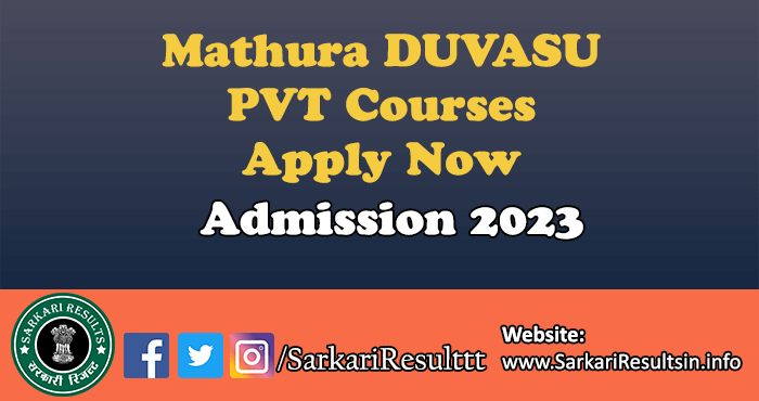 Mathura DUVASU PVT Admission 2023