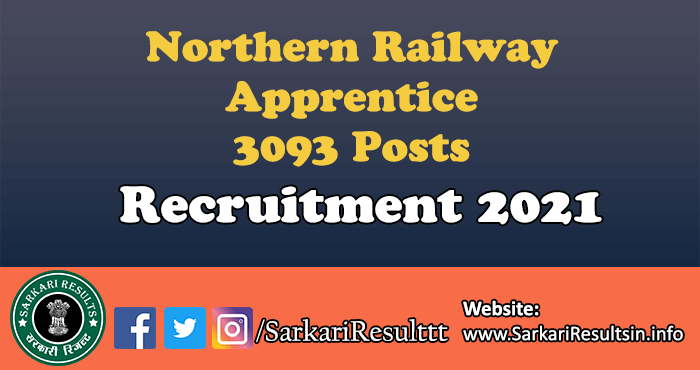 Northern Railway Apprentice Recruitment 2021