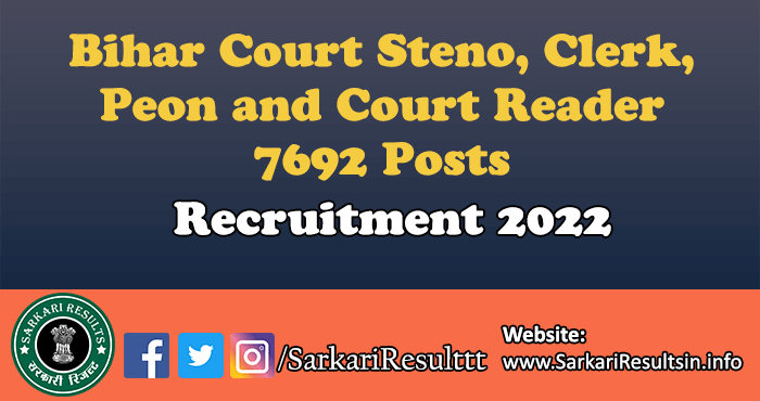 Bihar Civil Court Stenographer, Clerk Recruitment 2022