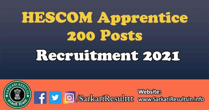 HESCOM Apprentice Recruitment 2021