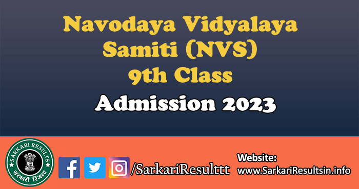 NVS 9th Class Admission 2023