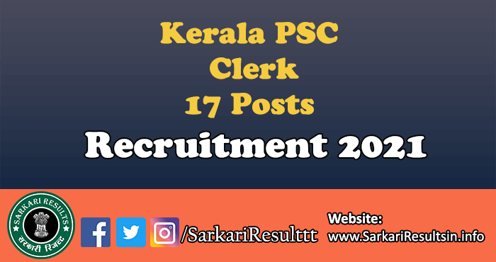 Kerala PSC Clerk Recruitment 2021