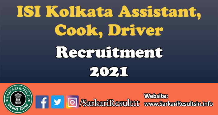 ISI Kolkata Recruitment 2021	