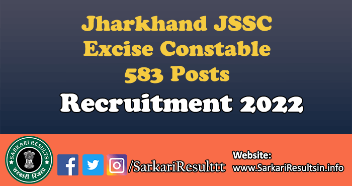 Jharkhand JSSC Excise Constable Recruitment 2022