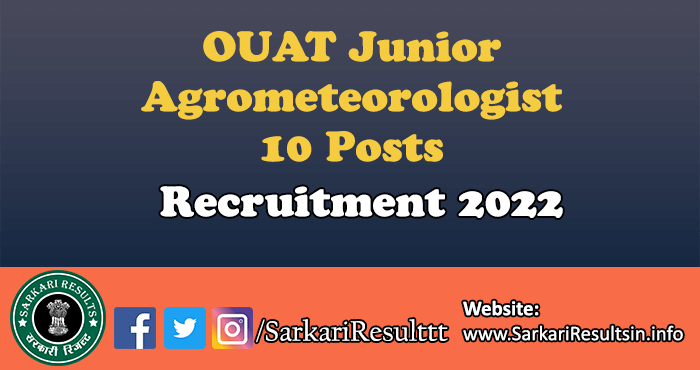 OUAT Junior Agrometeorologist Recruitment 2023