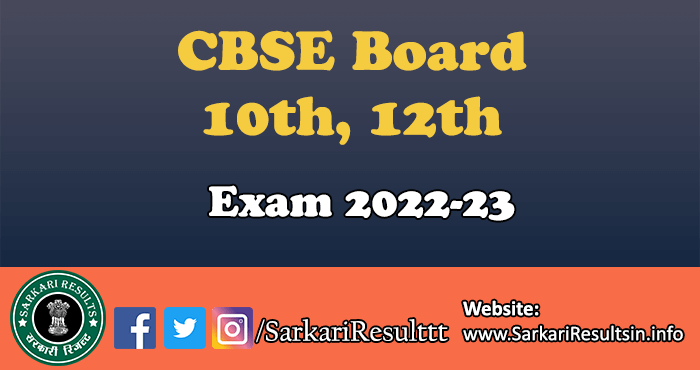 CBSE Board 10th, 12th Exam Date Sheet 2023