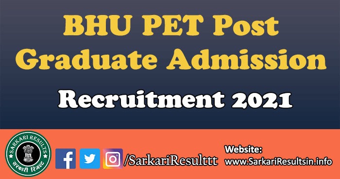 BHU PET Post Graduate Result 2021