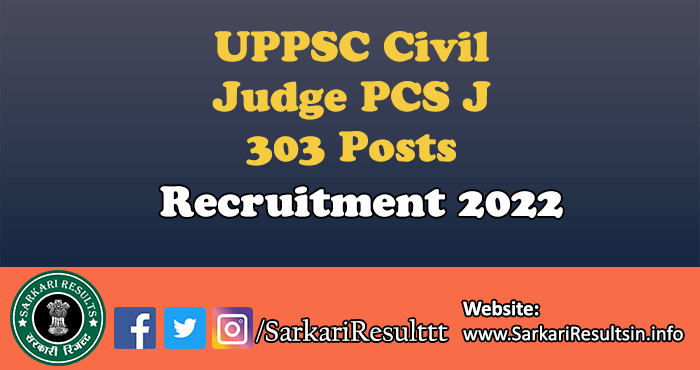 UPPSC Civil Judge PCS J Pre Recruitment 2022