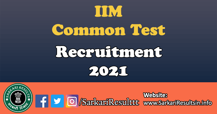 IIM Common Test Admission 2021 