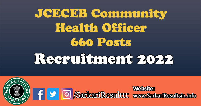 JCECEB Community Health Officer Recruitment 2022