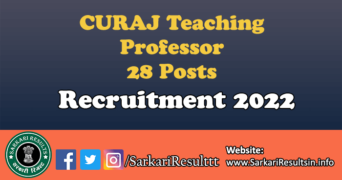 CURAJ Teaching Professor Recruitment 2022
