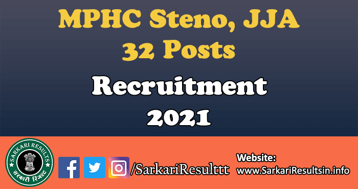 MPHC Steno JJA Recruitment 2021
