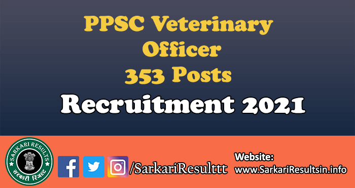 PPSC Veterinary Officer Recruitment 2021