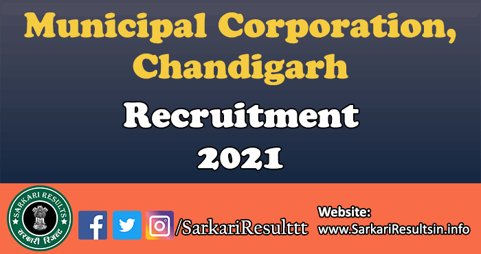 MC Chandigarh Various Post Recruitment 2021