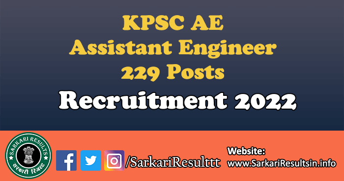 KPSC Assistant Engineer Recruitment 2022