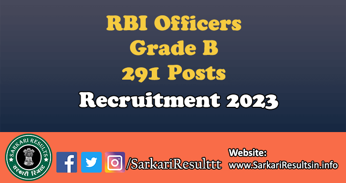 RBI Officers Grade B Recruitment 2023