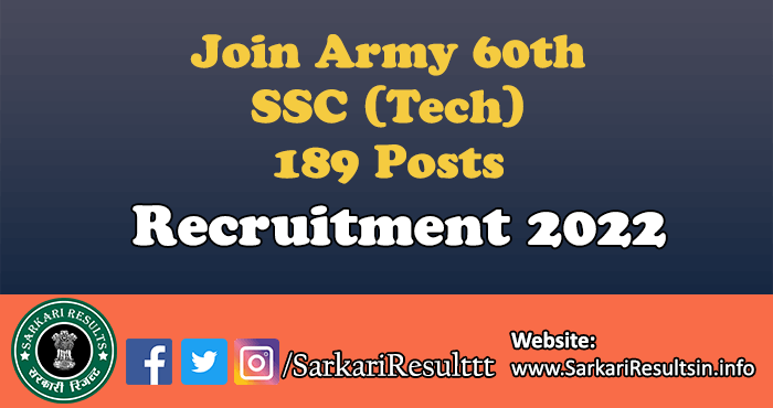 Join Army 60th SSC Tech Entry April Form 2023