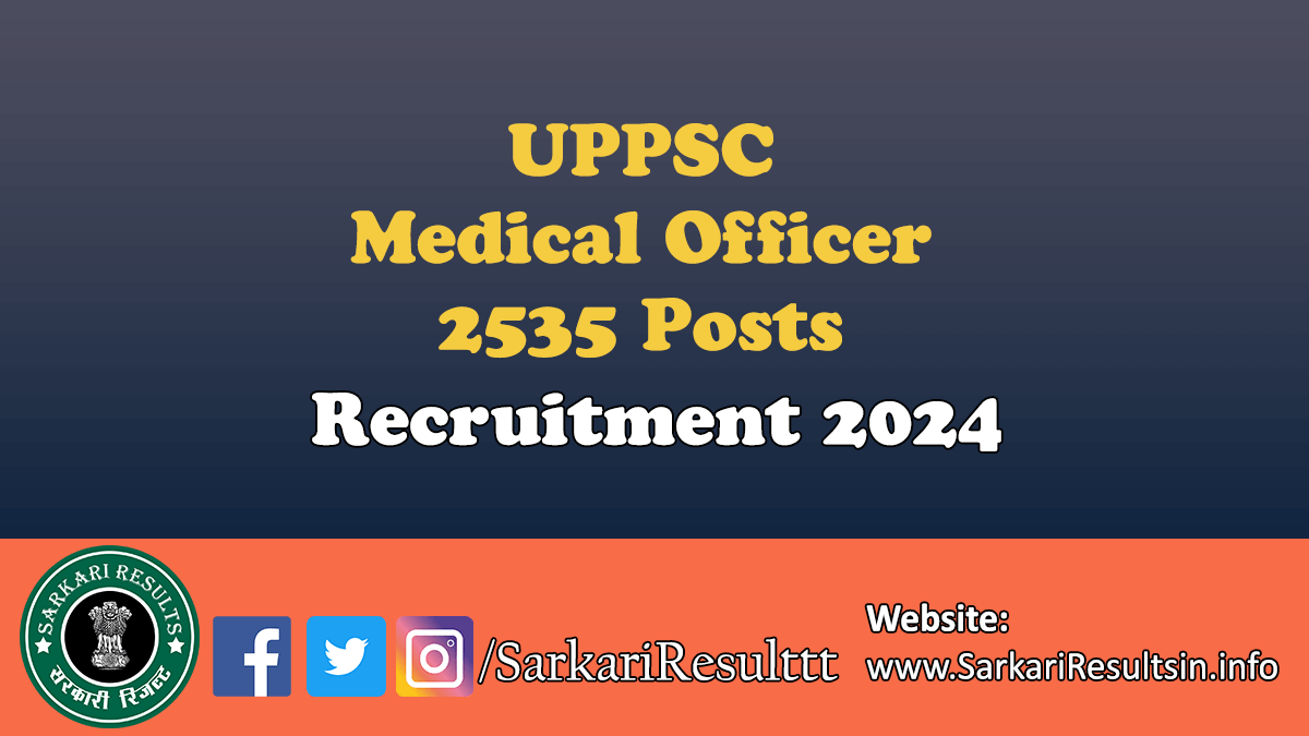 UPPSC Medical Officer Recruitment 2024