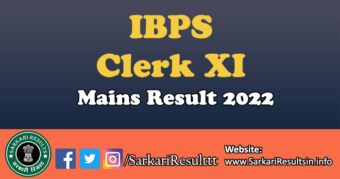 IBPS Clerk XI Mains Result 2022