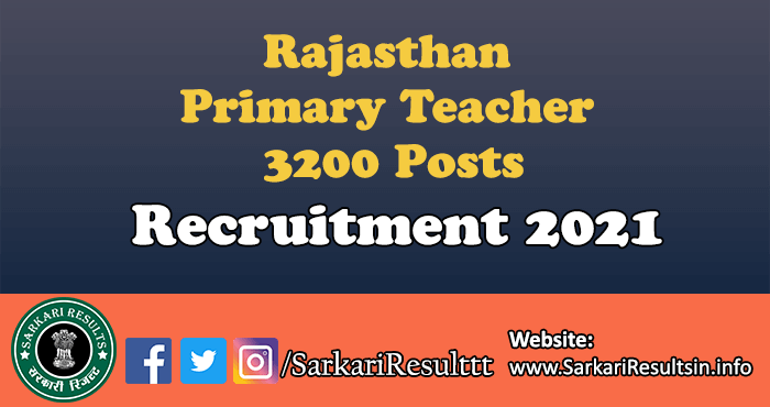 Rajasthan Primary/ Upper Primary Teacher Recruitment 2022