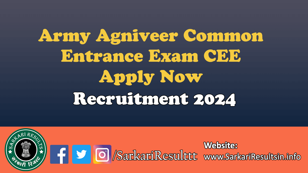 Army Agniveer CEE Recruitment 2024